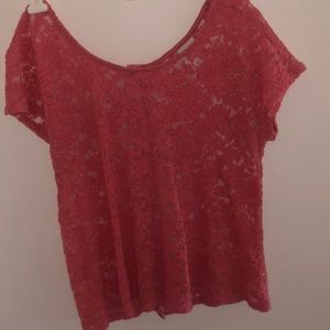 pink lace top size S
